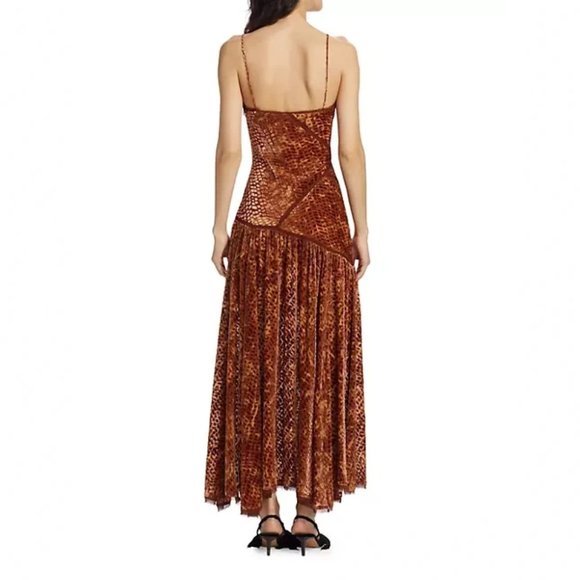 Ulla Johnson - Elodie Velvet Devore Midi-Dress - Size 6 - Picture 5 of 7